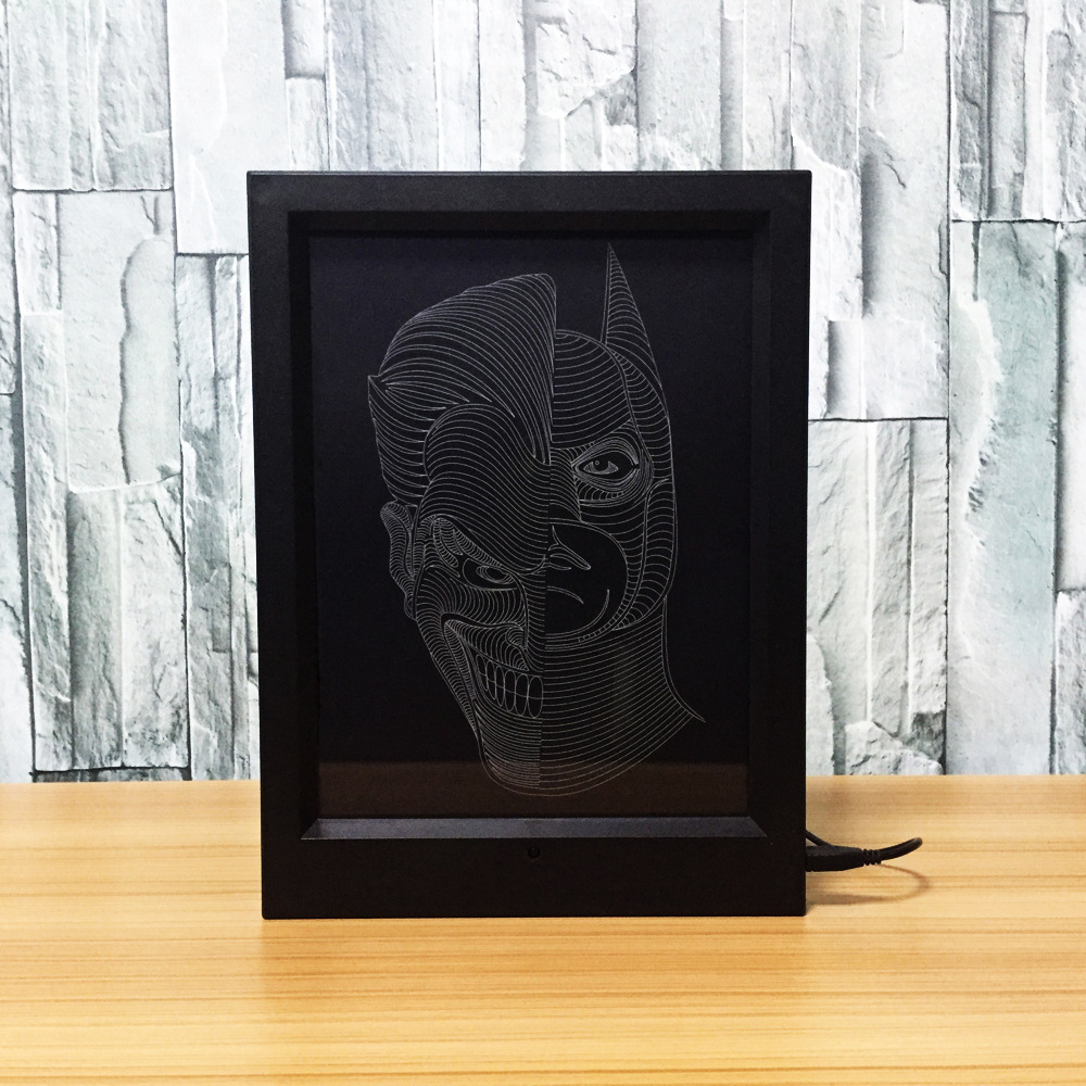 3d相框灯 创意相框灯 led相框灯惩罚面具骷髅头