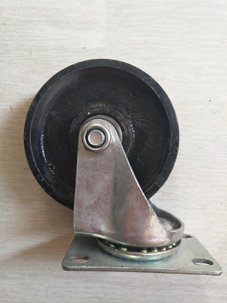 4寸中型全铁万向轮 带轴承耐高温轮 铁轮