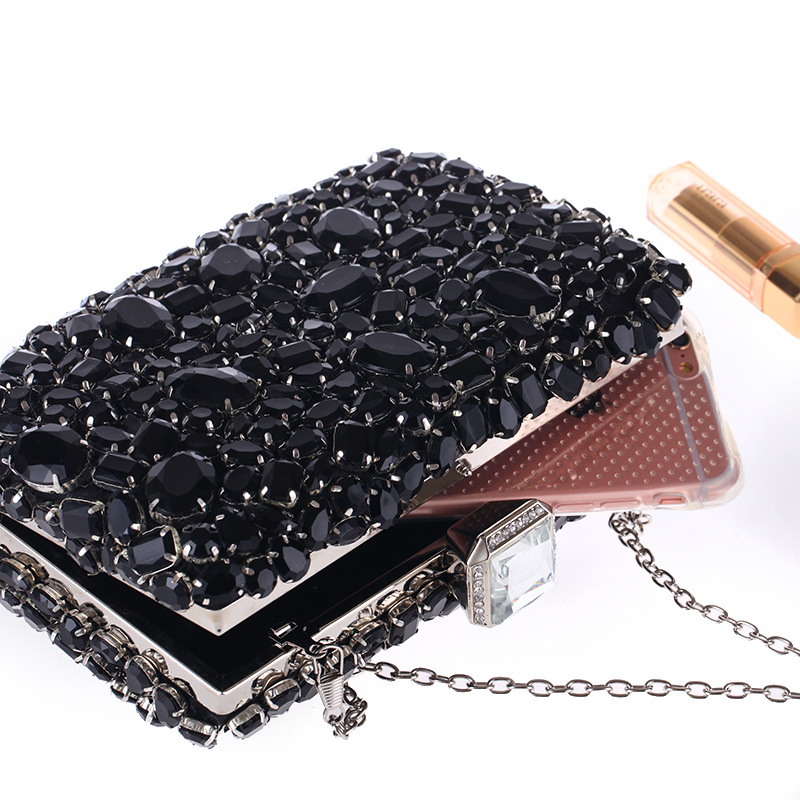 Acrylic Diamond-encrusted Evening Bag With One-handed Banquet Handbag display picture 8