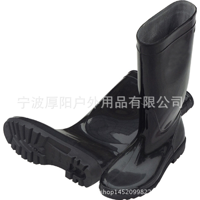 厂家直销外贸高档出口防水PVC雨鞋中筒男式雨鞋插秧劳保鞋