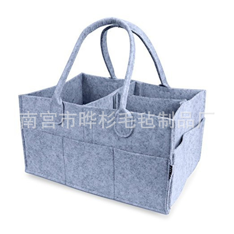 Bolsa de pañales de fieltro caliente transfronteriza conveniente bolsa de almacenamiento de suministros maternos e infantiles simple momia bolsa de fieltro de pañales portátil