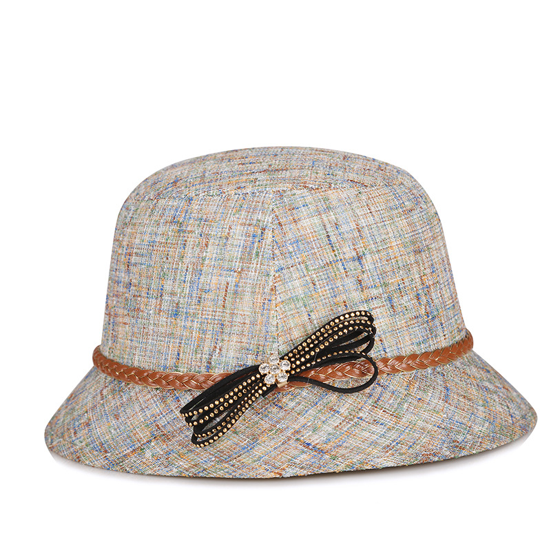 Sombrero Lino de mujer primavera y verano nuevo sombrero de protección solar al aire libre de moda y elegante para mamá sombrero de mujer entrega de una pieza