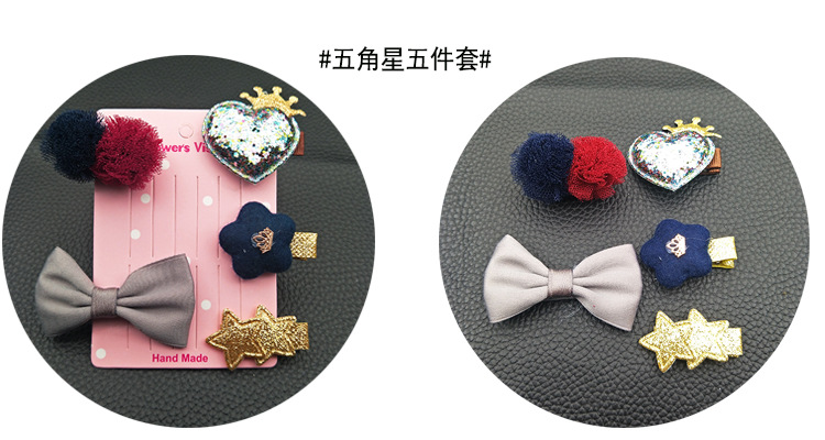 Korean Children's Headdress Girl Baby Side Clip Crown Fresh All-inclusive Hairpin Card Jewelry Suit Gift Set display picture 3