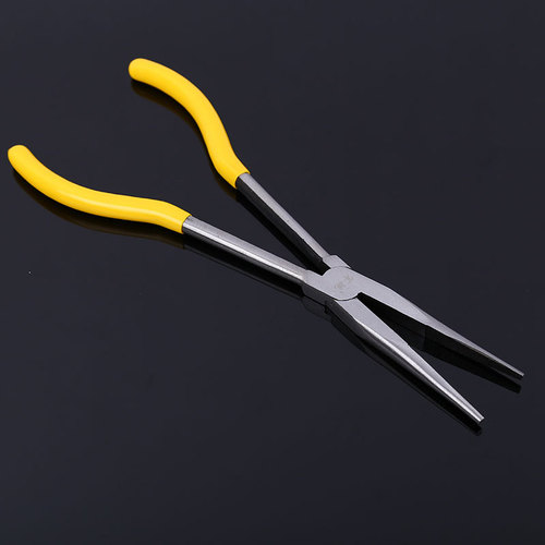 Plastic dipped 11 inch long nose pliers, 275mm long nose pliers, curved nose pliers, long nose pliers, O-type curved nose pliers
