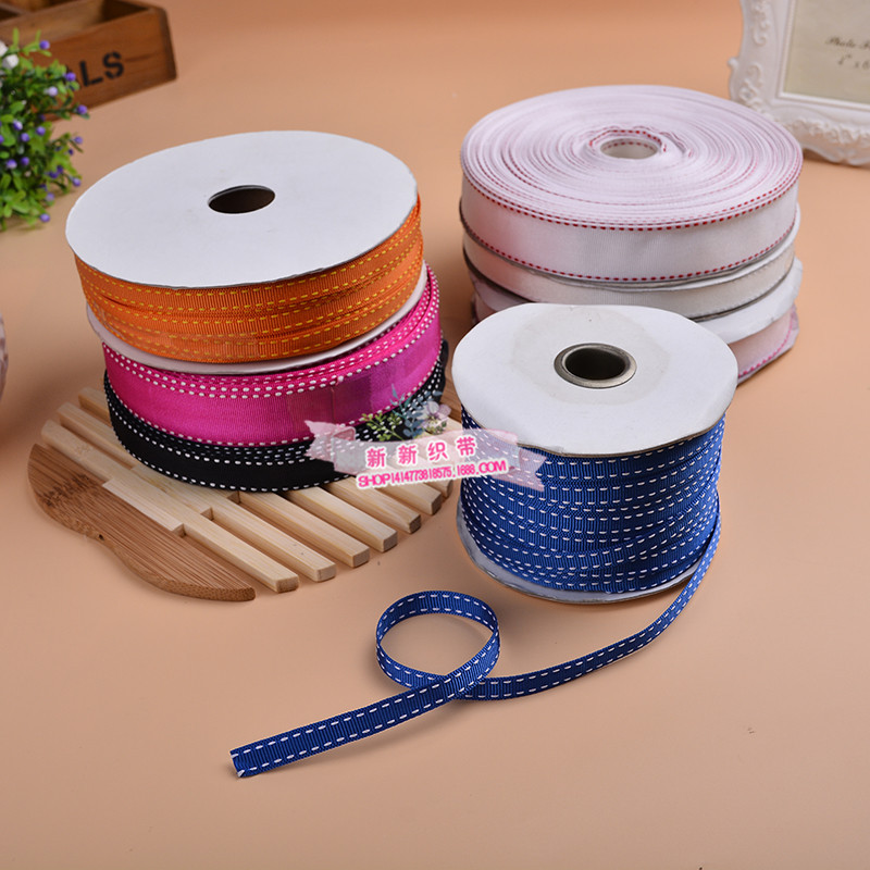 多尺寸双边跳线罗纹带 跳点螺纹丝带缎带DIY手工发饰DIY蝴蝶结