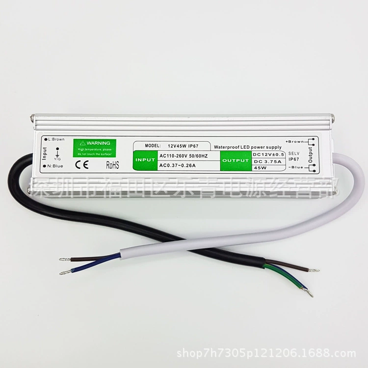 [12V 45W IP67 влагозащищённый источник питания 3.75A 12V для LED ленты]