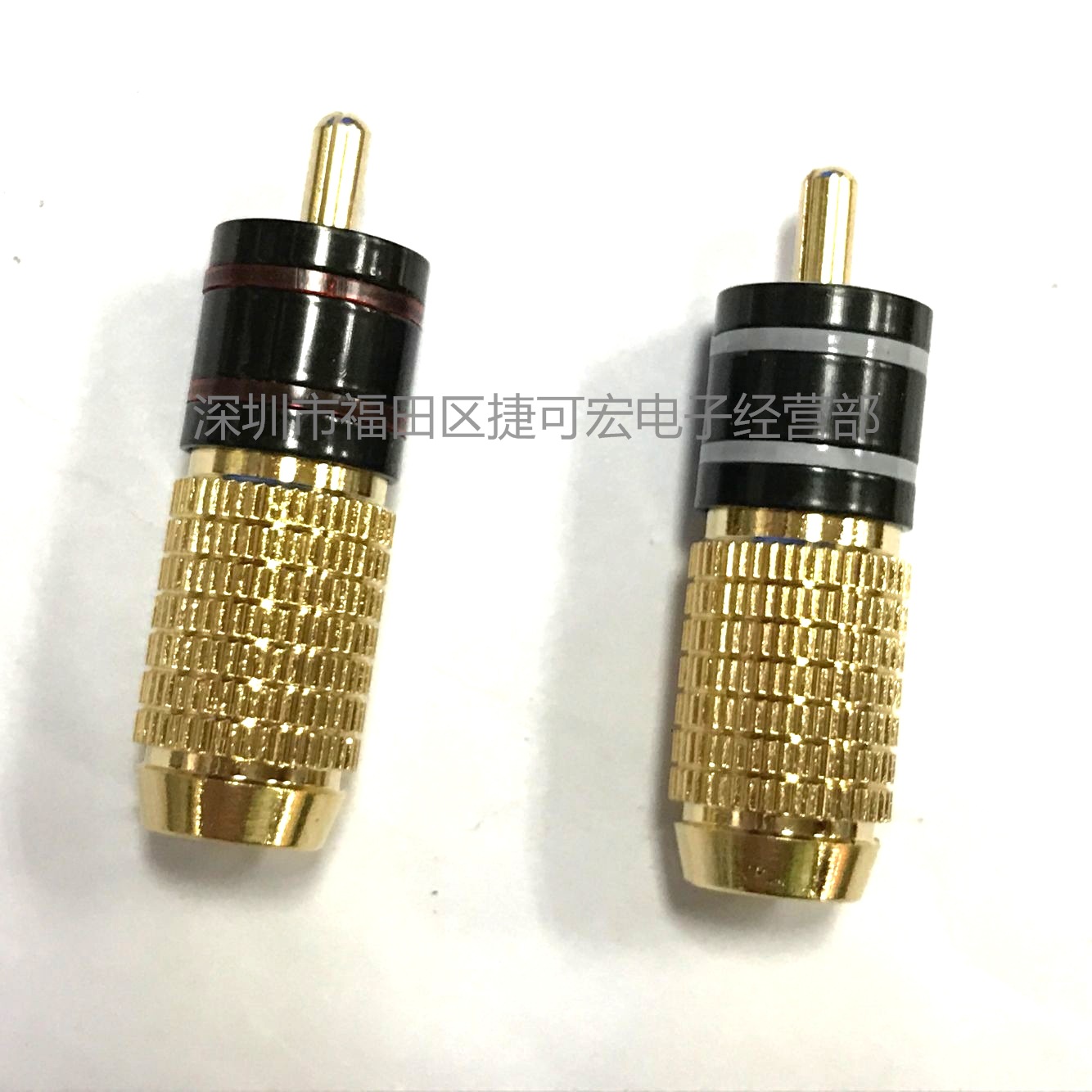 全铜镀金RCA插三件套/镀金莲花插/三件套视频莲花插头