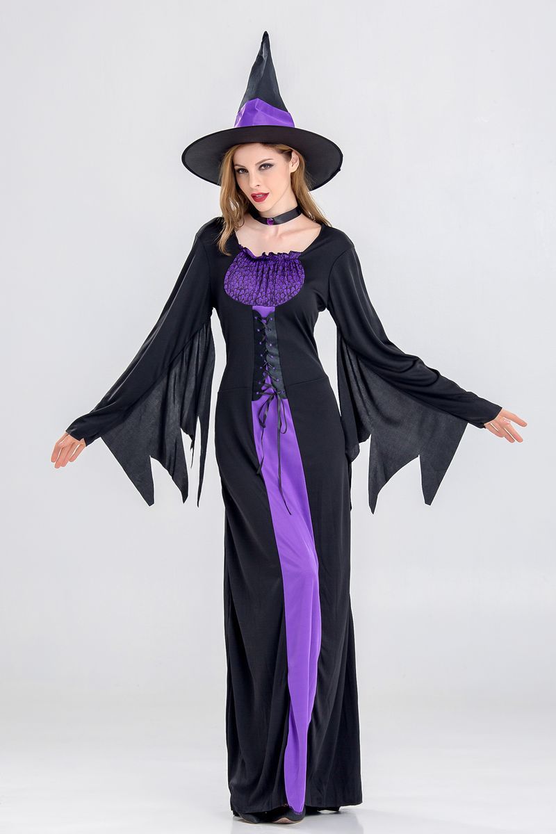 purple witch cosplay costume nihaostyles wholesale halloween costumes NSQHM79007