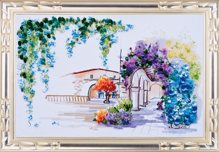 Oujin nianhua cinta bordado fábrica directa color impresión colgante pintura feliz esquina sala de estar entrada pintura decorativa