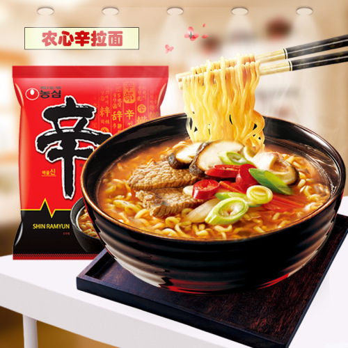 Instant noodles imported from South Korea Nongshim Shin Ramen Wholesale box of instant noodles instant noodles snack food 120g