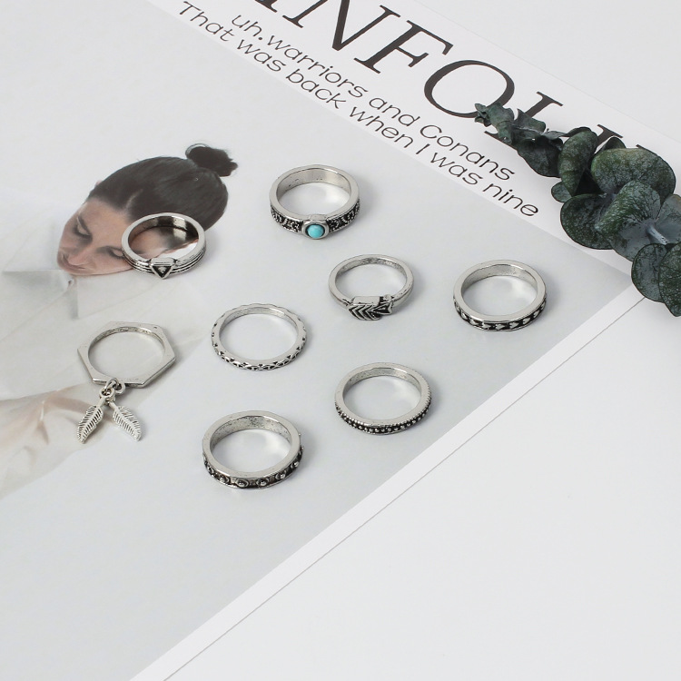 Vente Chaude Fashion Wave Ring Set En Gros display picture 1