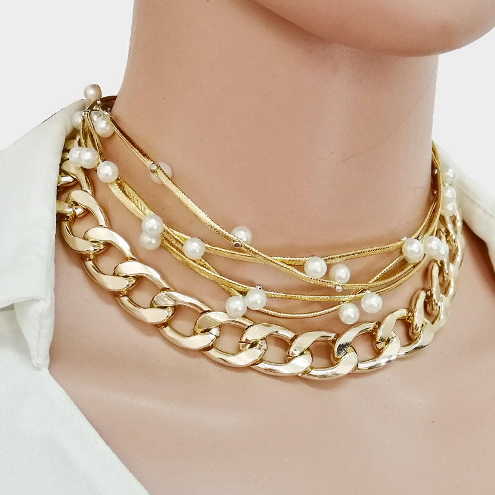Occident and the United States pearlnecklace (Gold)NHCT0081-Gold