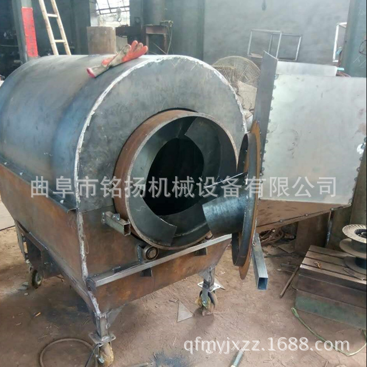 连续式滚筒炒锅池州封闭式滚筒花生瓜子炒货机