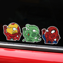 Cartoon funny face hitting the glass car window sticker Face hitting the glass set of various car stickers