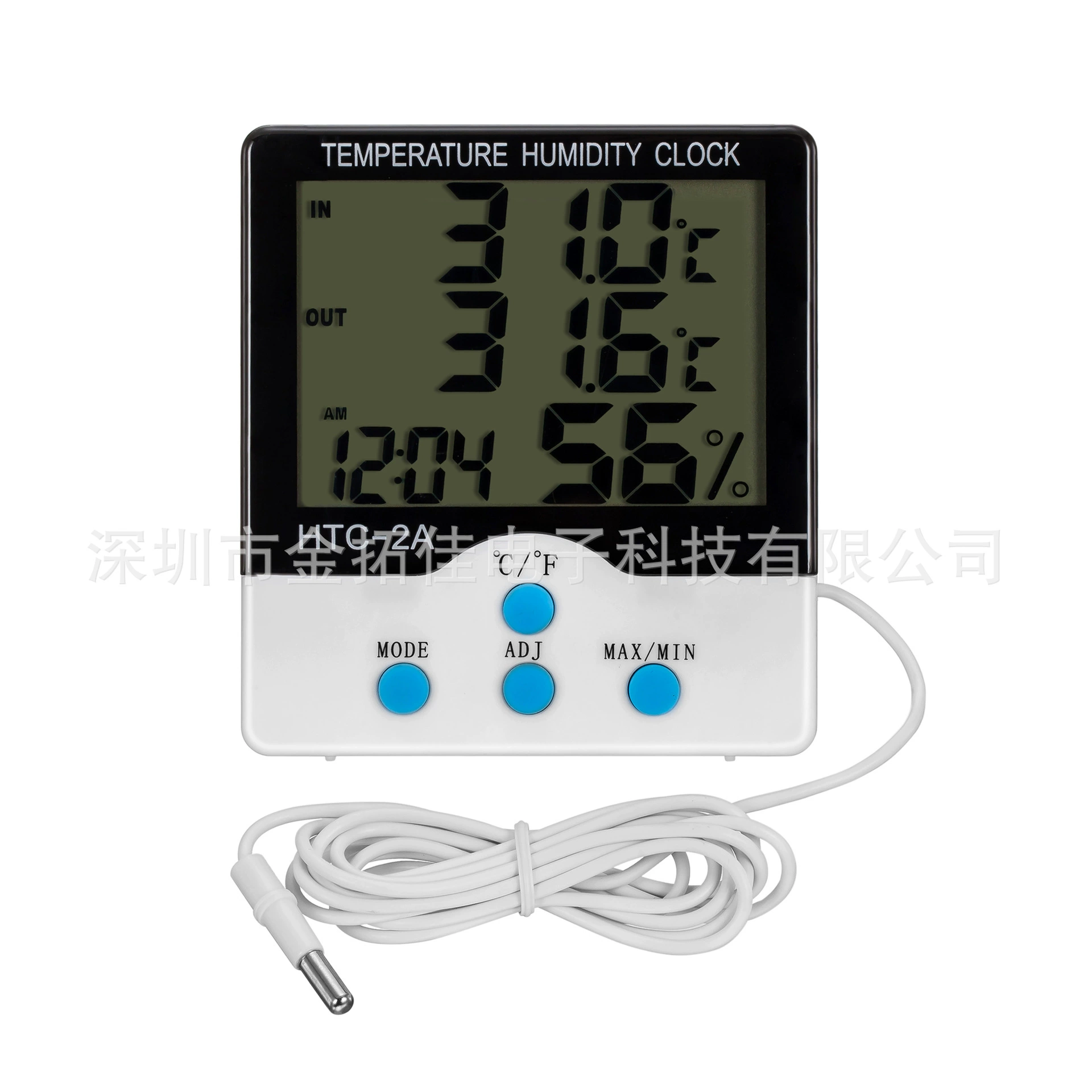 HTC-2A цифровой измеритель температуры и влажности для внутреннего и наружного использования с большим экраном