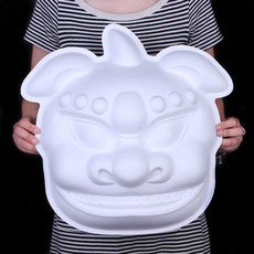 245g创意DIY环保纸浆面具白色面具可涂鸦空白手绘面具-大狮子