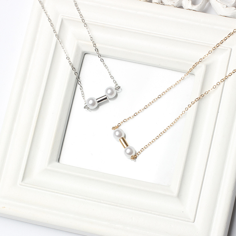 8g Weight Necklace Classification Wedding, Travel Occasion Women'S Gender Gold, Silver Color Fashion Pearl Short Necklace 1