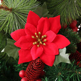 圣诞节装饰品圣诞树装饰花圣诞花环滕条装饰小配件大红花