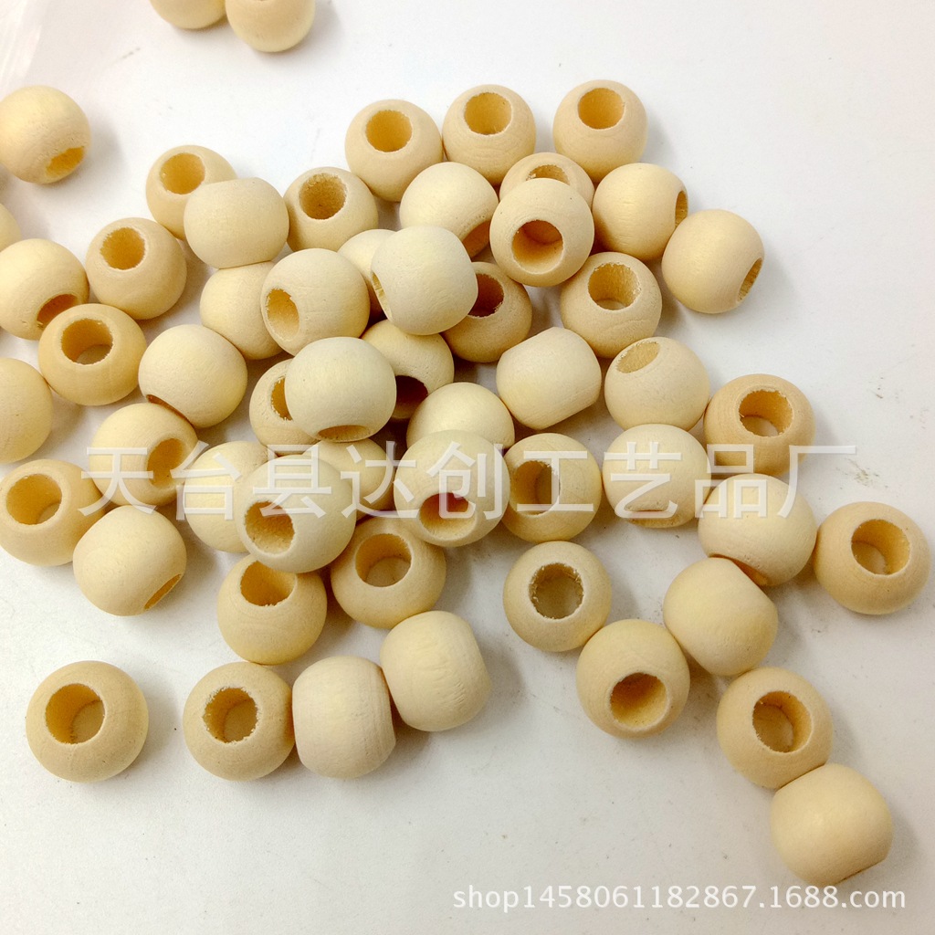 现货批发天然禾木珠配件10mm-25mm圆木珠韩版木珠大孔木珠