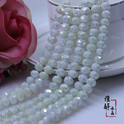 [4mm水晶玻璃珠 扁珠车轮珠 手工穿手链材料 DIY饰品配件 批发] 4mm水晶玻璃珠 扁珠车轮珠 手工穿手链材料 DIY饰品配件 批发