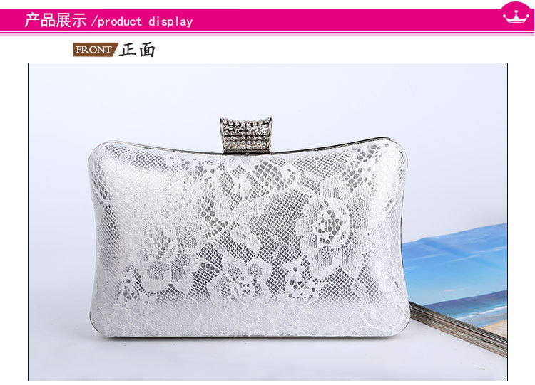 Lace Dinner Bag Large-capacity Evening Bag Banquet Bag Dress Evening Bag display picture 13