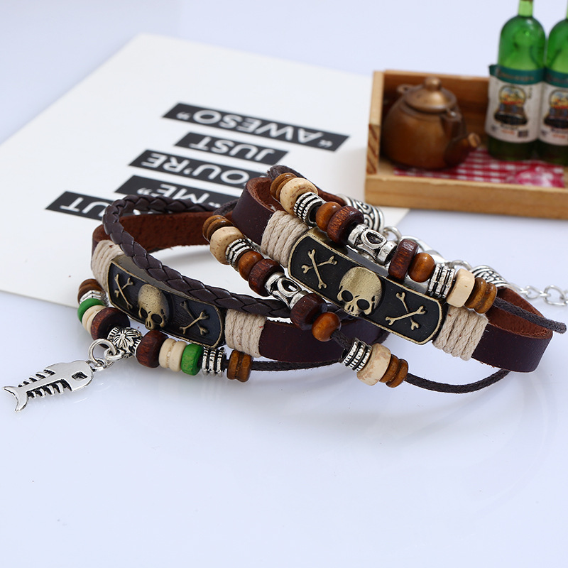 New Alloy Punk Leather Bracelet display picture 3