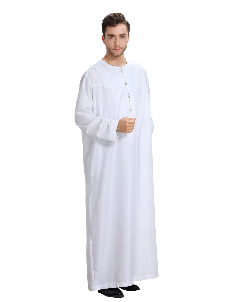 阿拉伯男士长袍 中东迪拜礼服 穆斯林男士长袍纯色长袍TH808详情35
