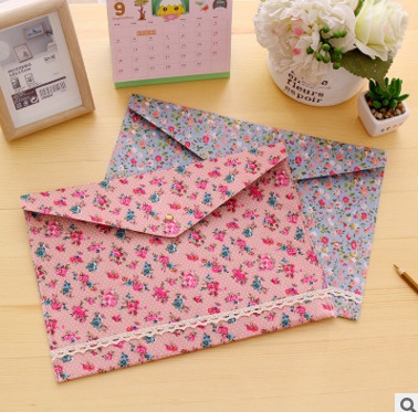 Elegant A4 folder, floral file bag, Korean style small fresh office supplies A4 folder wholesale
