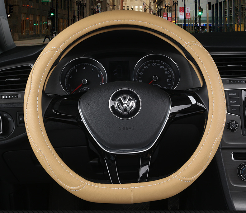 New steering wheel cover four seasons leather handle cover summer D-type steering wheel cover summer steering wheel cover handle cover
