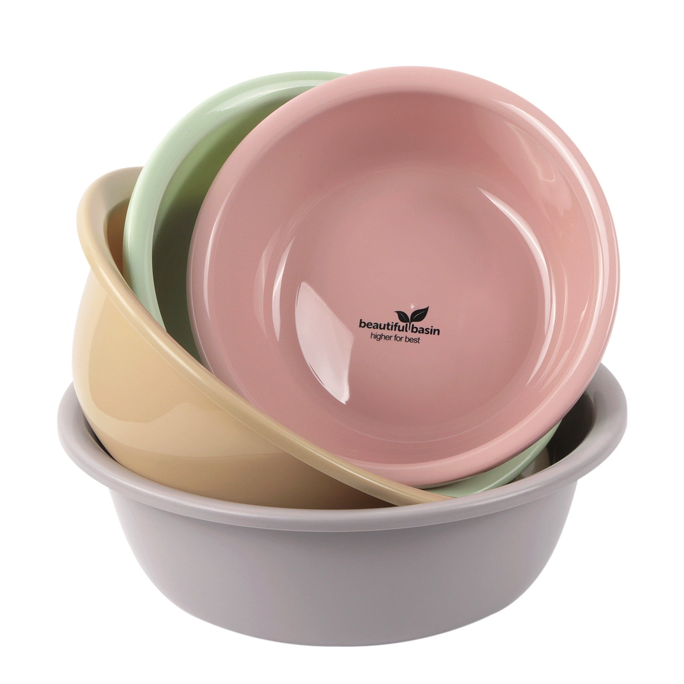 品彩 MT5157 simple basin solid color plastic round household basin wash basin wash basin vegetable basin basin