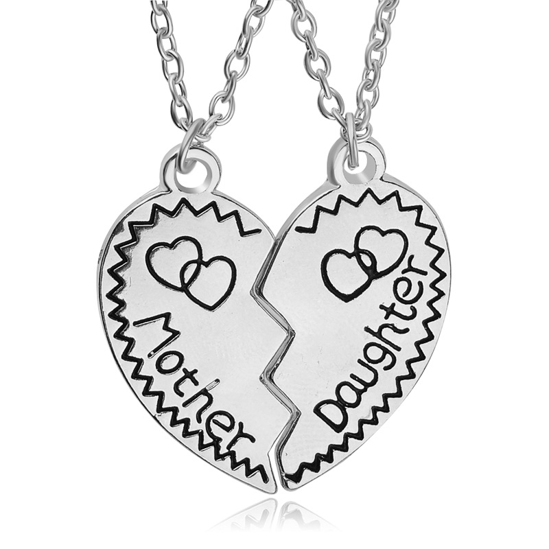Fashion New Love-shaped Stitching Letters English Letter Alloy Necklace display picture 9