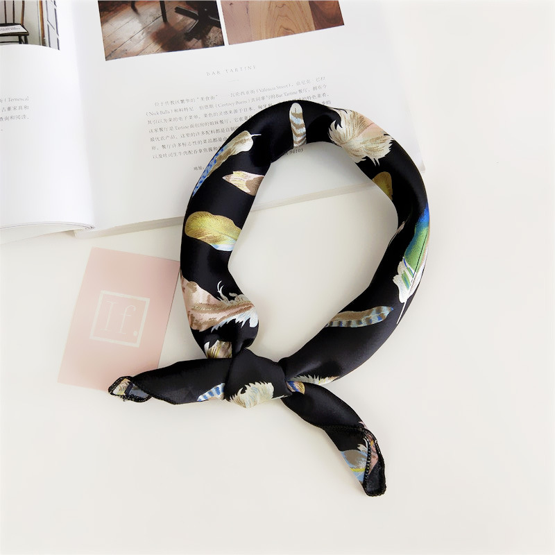 Women's Simple Style Stripe Polka Dots Chains Print Satin Silk Scarf display picture 8