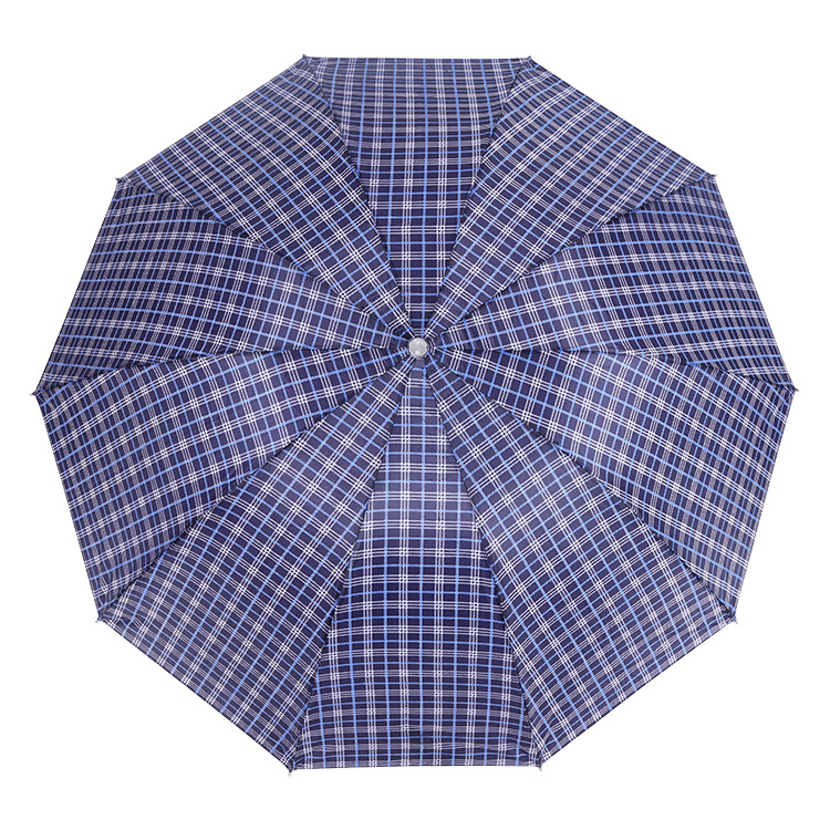雨伞 厂家包邮 10骨 75CM 商务格子 定制 男士 三折|ru