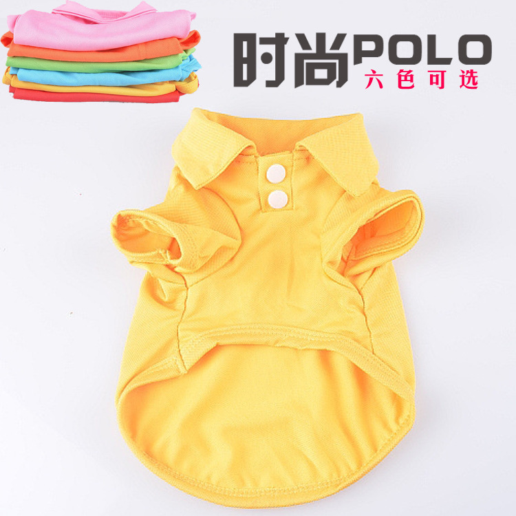 Summer Pet Clothing Candy Color Dog Polo Shirt Export Aliexpress Teddy Dog T-Shirt Short Sleeves