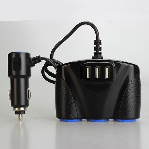 Wholesale 3.1A high power three USB interface car one to three cigarette lighter HUB large truck one to three charger