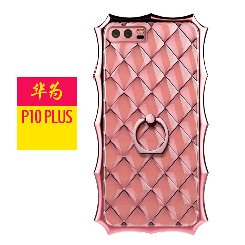 SIMON Crown Luxury Royal Electroplating Soft TPU Streamline Protection Case Cover with 360° Rotating Anti-drop Finger Ring Grip Holder for Huawei P10 & Huawei P10 Plus