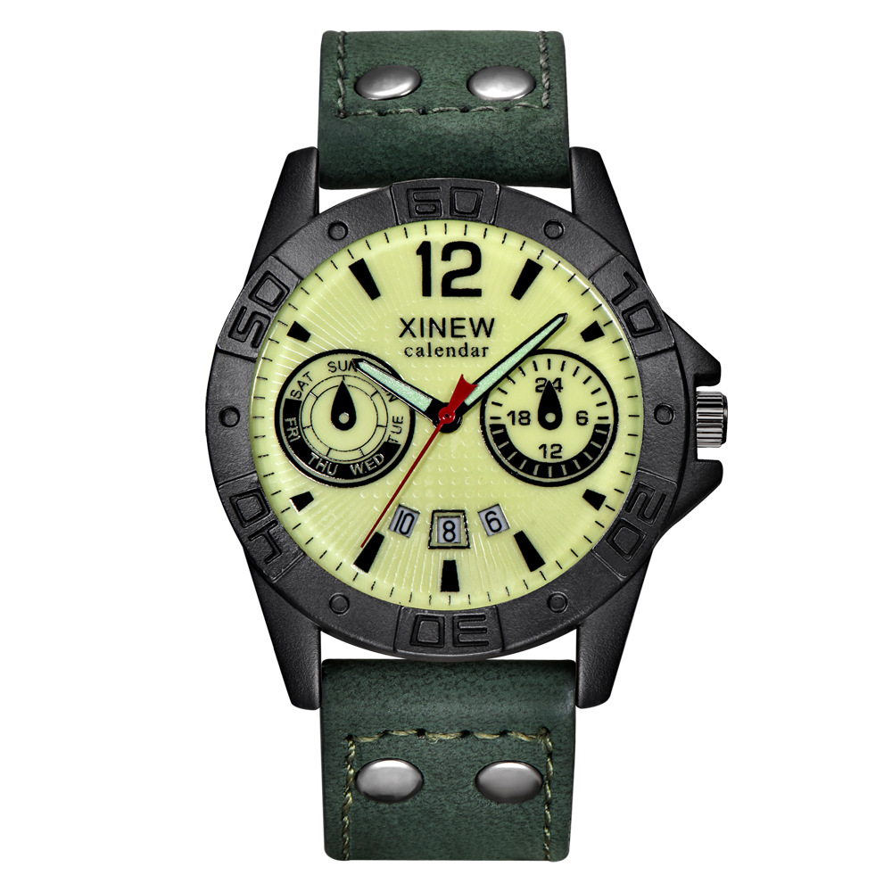 Mens Watches Fashion Leather Date Sports Military Gift Watch