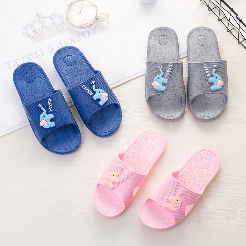 居家室内家用卡通情侣地板塑料凉拖鞋男夏天拖鞋女夏浴室防滑厚底