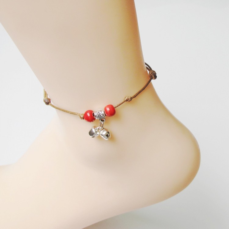 student Sen family Confidante Beauty Anklet Japan and South Korea fashion manual make Original ceramics Jewelry  JL07 ]