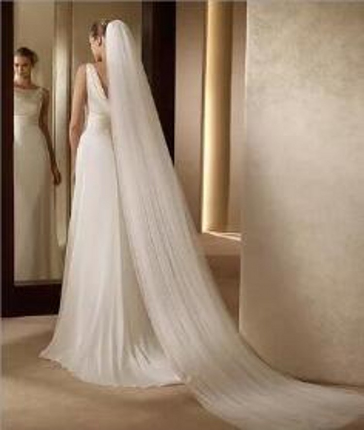 New bridal wedding veil simple single-layer long trailing veil with iron hair comb factory wholesale