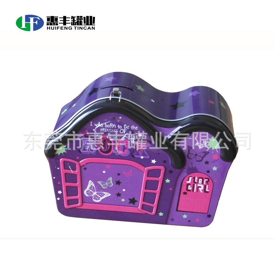 供应房屋型铁罐 屋仔存钱罐 投币储蓄铁罐 赠品礼品铁盒 TIN BOX