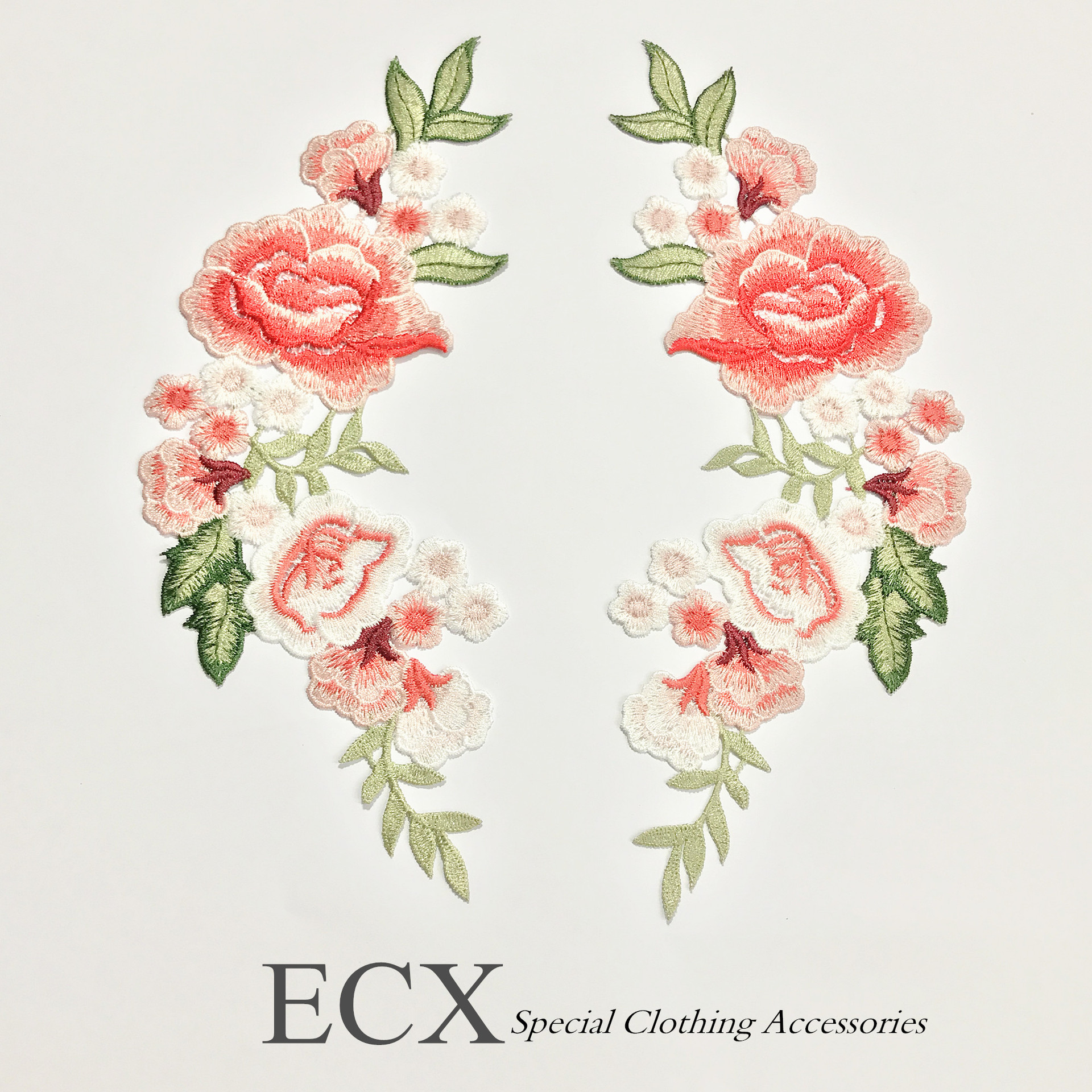 民族服装优质绣花配饰 彩色水溶刺绣镂空对花布贴DIY旗袍工厂直销