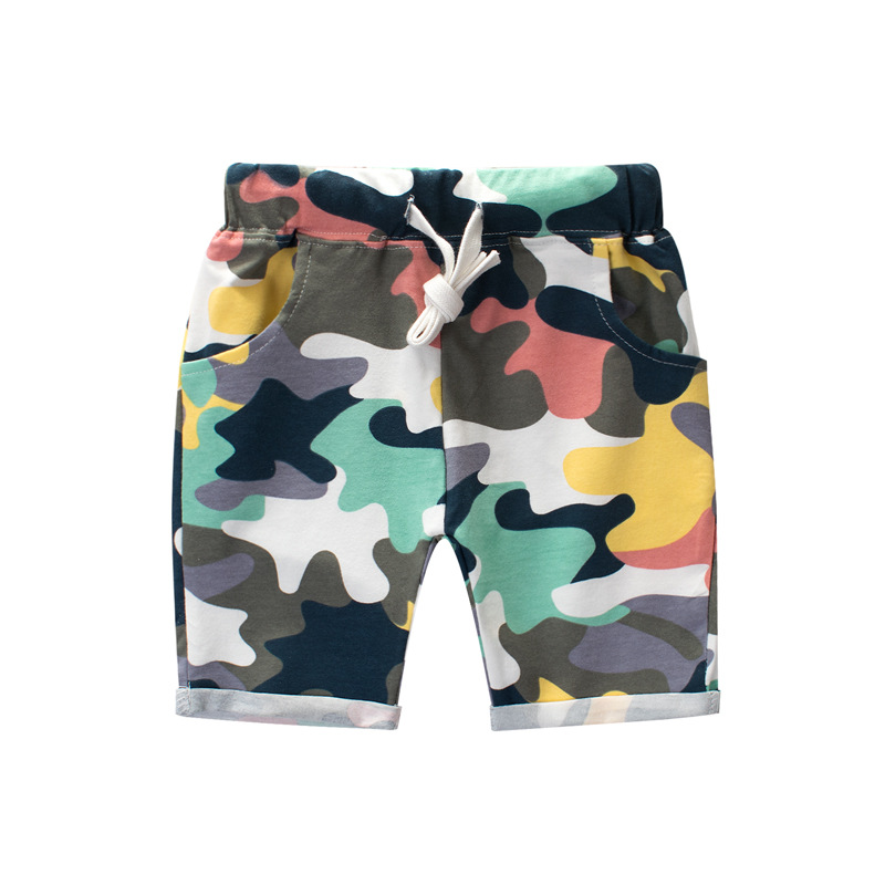 2021 summer new boys' camouflage pants L...