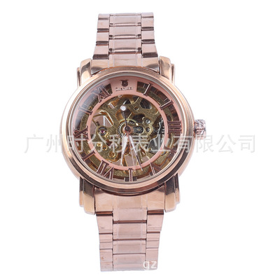 Hollow Three-piece Suite business affairs Electronics Chronograph semi-automatic Mechanical watch Gift table Mechanical watch