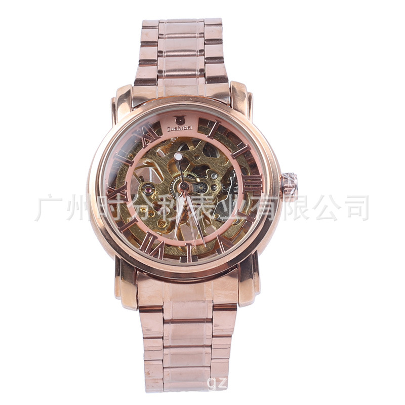 Hollow Three-piece Suite business affairs Electronics Chronograph semi-automatic Mechanical watch Gift table Mechanical watch