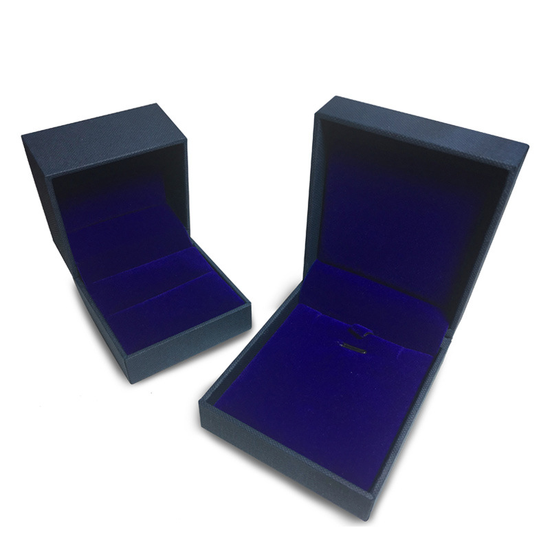 Franela Litchi grano de cuero regalo caja de joyería anillo COLLAR COLGANTE caja de embalaje de la joyería del oído