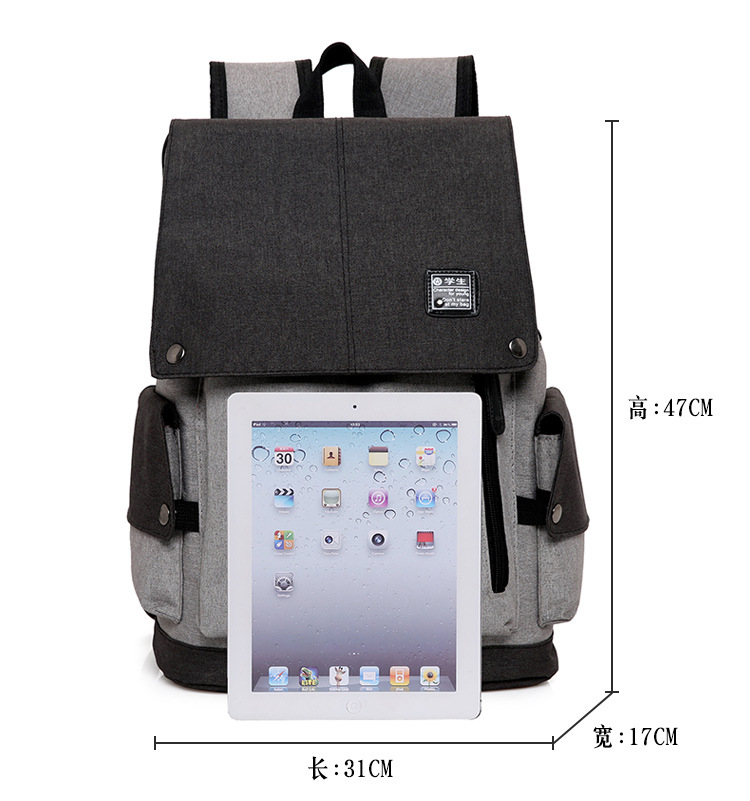 Travel backpacks, color-blocked men's backpacks, casual Korean-style college student schoolbags, usb charging computer bags in stock for wholesale Item Picture