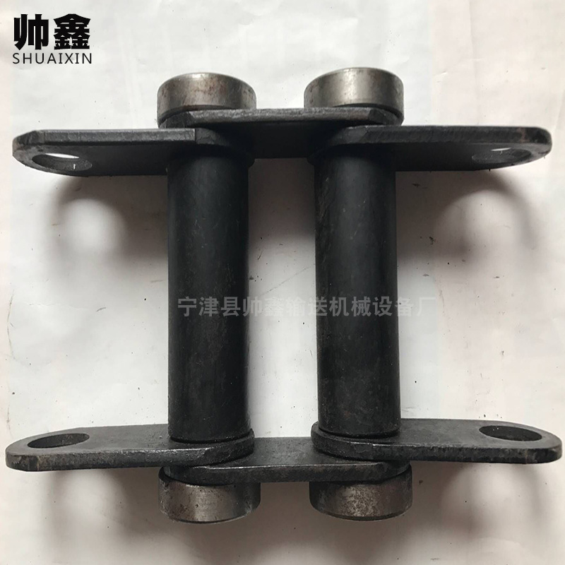 101.6节距工业传动链条双节距弯板带耳链条不锈钢螺旋输送链条