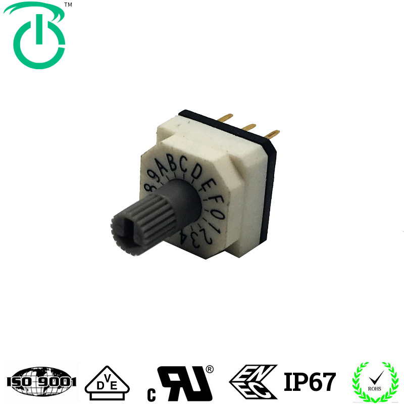 代替美卡诺7.2mm长柄10X10防水10档16档BCD码旋转圆形编码开关