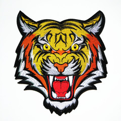 New Tiger Head Embroidered Fabric Patch, Back Patch for Jacket, Embroidery Processing, Embroidery DIY